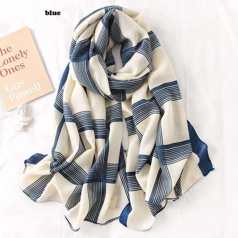 2020 Newest Women Plaid Pattern Cotton Scarf 2Colors 10pcs/lot |