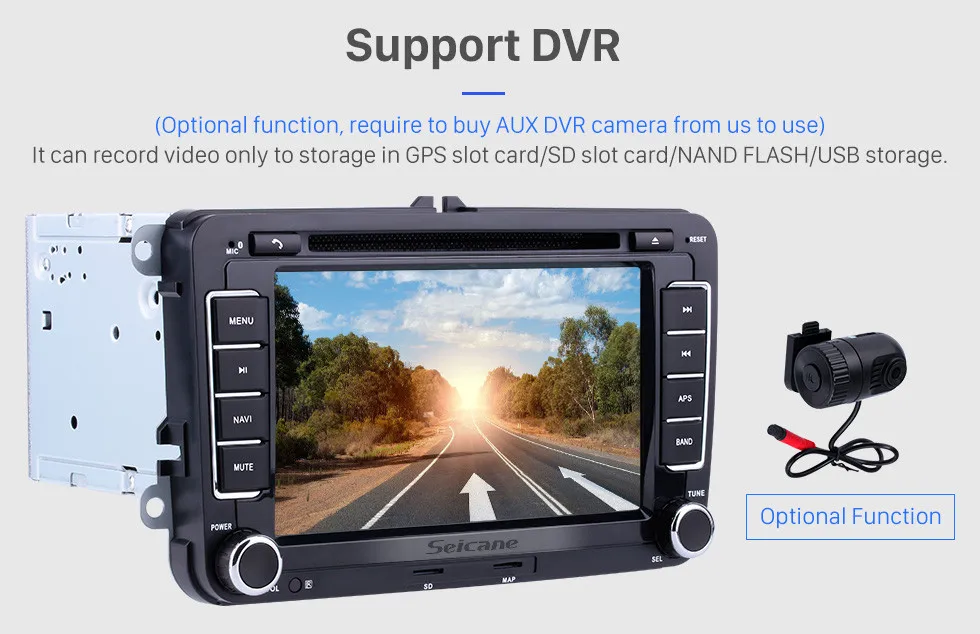 Best Seicane 2 din 7" Car DVD Player GPS Navigation For VW Volkswagen Lavida New Beetle 2 Seat  Alhambra Caddy Touran Passat Jetta 18