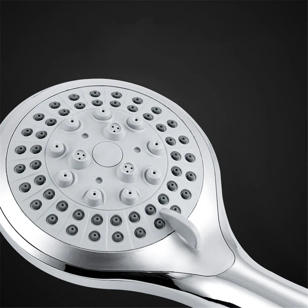 5 Modes Nozzle Bathroom Shower Head Rainfall Shower Sprayer Round Chrome High Pressure Rain Head Water Saver Rain Showerhead