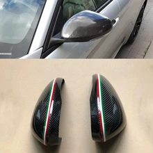 Настоящее карбоновое волокно оболочка спортивный стиль боковое зеркало крышка Крышка для Alfa Romeo Giulia- Stelvio- автомобильный Стайлинг