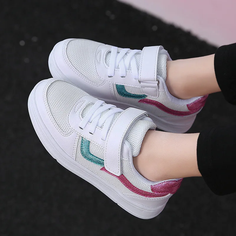 

Girls' Shoes 2019 New Style Spring 7 Korean-style 8 Versatile 10 GIRL'S 11 White Soft-Sole Athletic Shoes Big Boy 12-Year-Old
