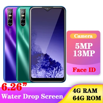 

V10 Water Drop screen 4G RAM 64G ROM Smartphones 13MP 6.26" Original Android Cheap Celulares Wifi Mobile Phones Face id Unlocked