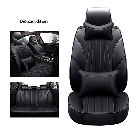 black luxury Чехлы для автокресел из искусственной кожи с полным покрытием для hyundai avante solaris veloster i30 hyundai grandeur - Название цвета: black luxury