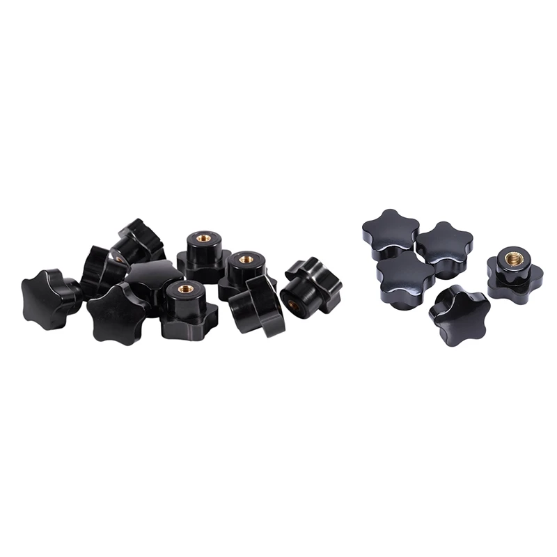

5Pcs M8 Female Thread 32mm Star Head Clamping Nuts Knob Grip Handle &10 Pcs M6