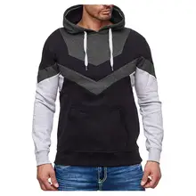 Уличная спортивная толстовка, топы, модная мужская Осенняя зимняя спортивная одежда с принтом, лоскутный пуловер, толстовка с длинным рукавом, уличная одежда