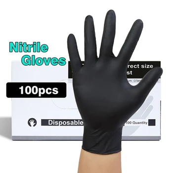 

100PCS Disposable Nitrile / PVC Gloves Food Grade Waterproof Oilproof Protective Gloves Latex free High Elasticity Cleaning Work