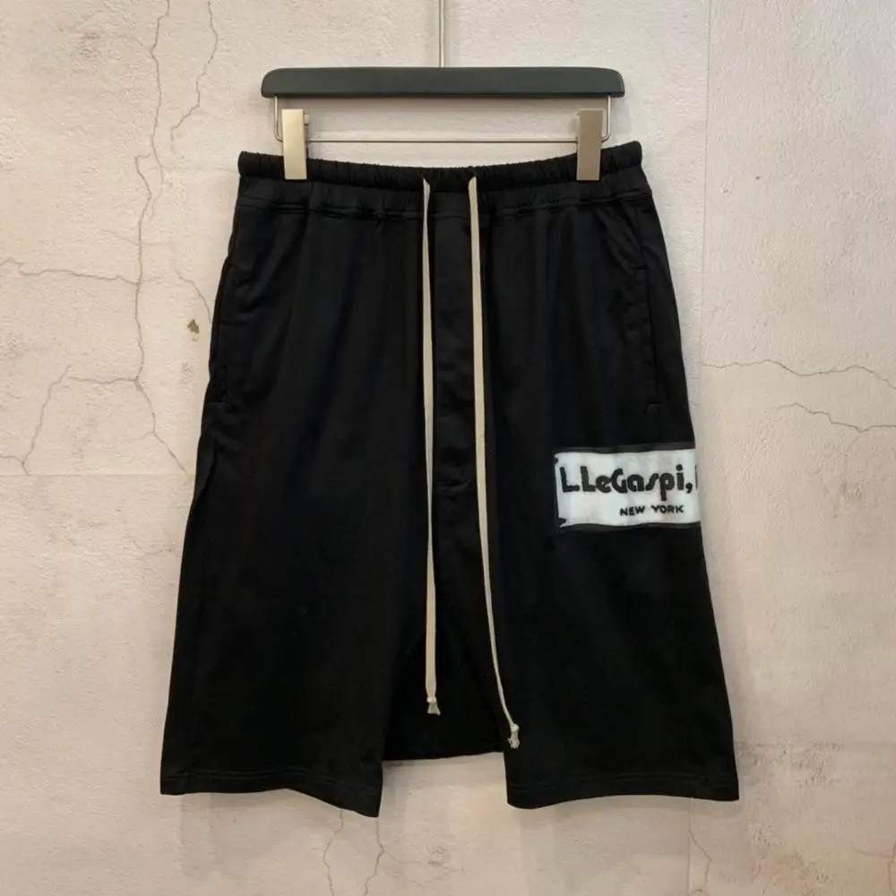 19ss Owen Seak мужские повседневные Короткие хлопковые шаровары в готическом стиле мужская одежда тренировочные штаны летние женские свободные черные шорты размер XL