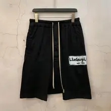 19ss Owen Seak мужские повседневные Короткие хлопковые шаровары в готическом стиле мужская одежда тренировочные штаны летние женские свободные черные шорты размер XL