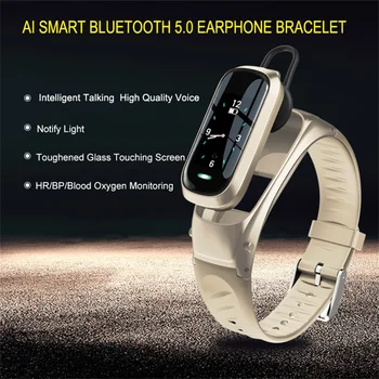 

Bluetooth Talk Smart Bracelet With Wireless Earphone Heart Rate Smart Band Pedometer Activity Tracker Smartband Android ios