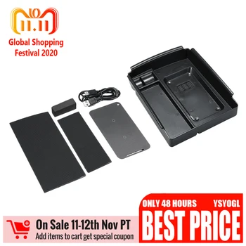 

Console Wireless Phone Charger Center Organizer Fast Charging Armrest Box Storage Accessories For Tesla Model X Model S -2019