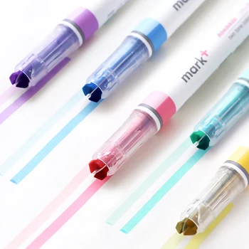 

1pc JAPAN KOKUYO cute beetle two-color fluorescence pen Creative cute highlighter pen kawaii marker pen School supplies