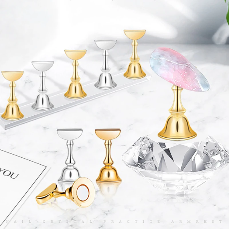 Nail Art False Display Stand Practice Training Tips Holder Magnetic Manicure Tools