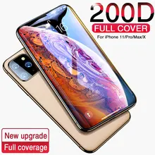 200D полное покрытие из закаленного стекла для iphone 11 Pro X XR XS MAX glass iphone 11 Pro защита экрана защитное стекло на iphone 11