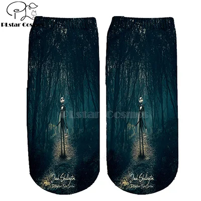Хлопковые носки PLstar Cosmos nightster before christmas jack skellington разноцветные брендовые теплые короткие носки Хэллоуин-3 - Цвет: 5