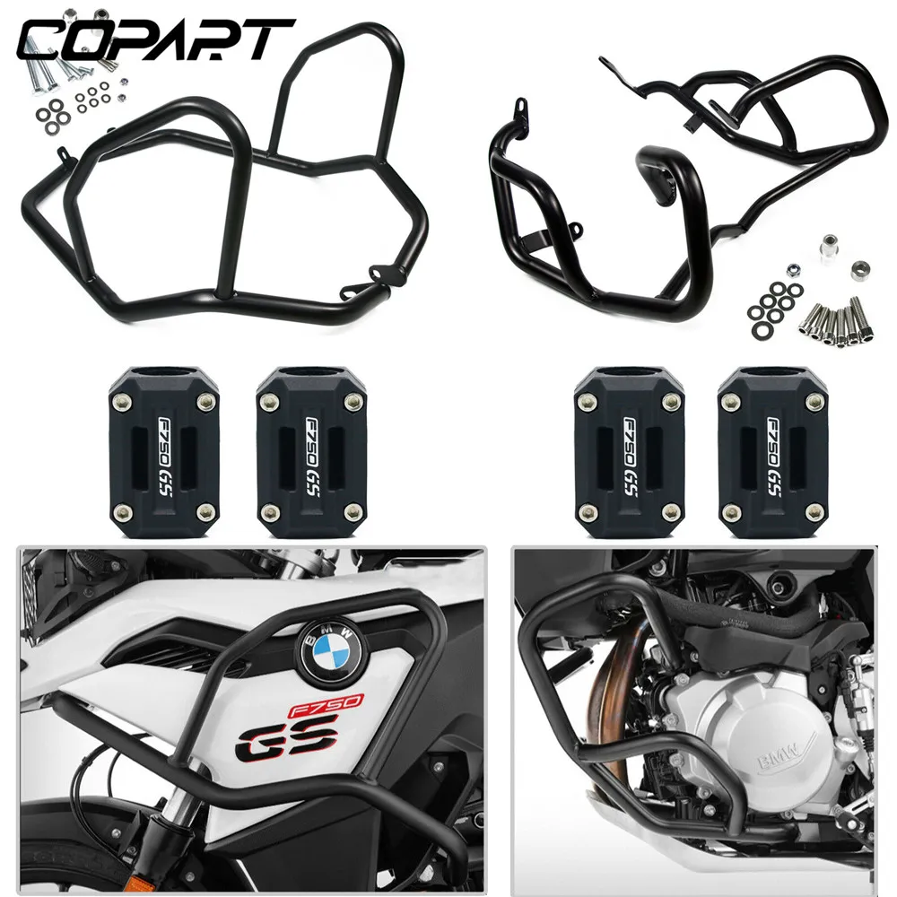 

For BMW F850GS F750GS F750 GS F850 GS 2018 2019 Motorcycle Upper+Lower Engine Guard Decor Block Crash Bar Bumper Frame Protector