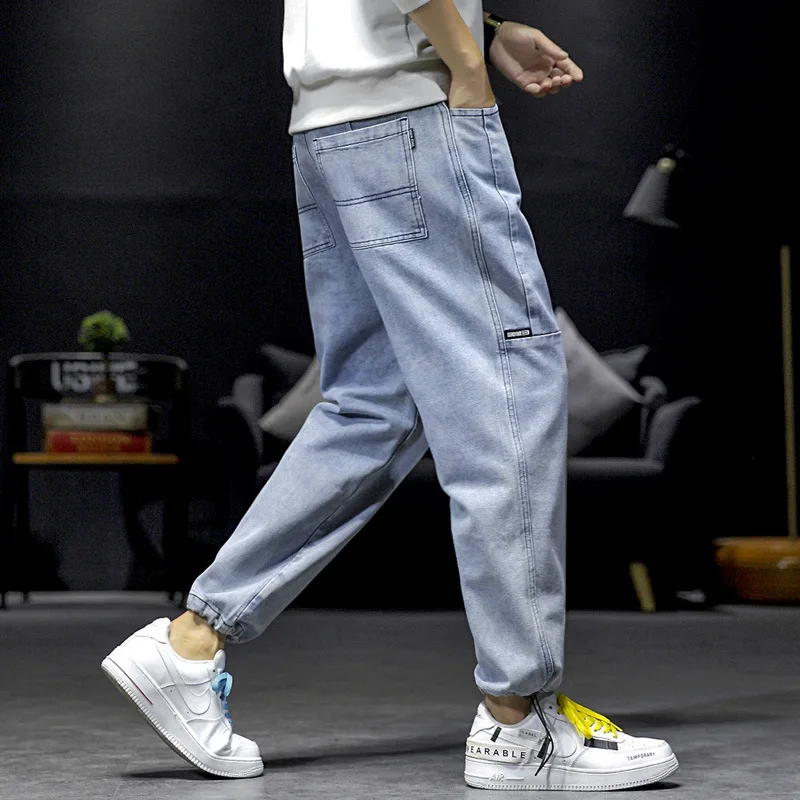 

Hot Selling Good Autumn CHIC Bib Overall Men Popular Brand Multi-pockets Loose-Fit Skinny Pant xi ha ku