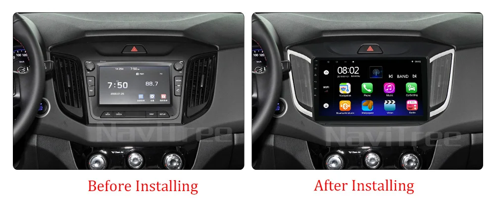 NaviTree 10 дюймов ips Android 9,0 автомобильный Радио мультимедиа для hyundai Creta IX25- bluetooth FM gps Зеркало Ссылка видео выход