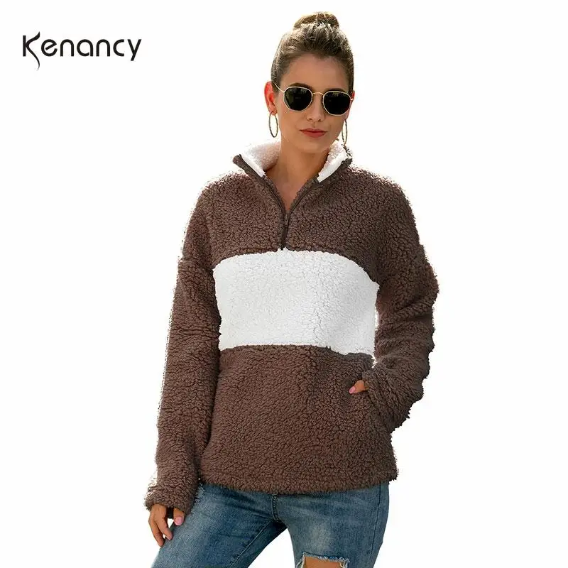 Kenancy зимние Лоскутные женские теплые пальто со стоячим воротником с длинным