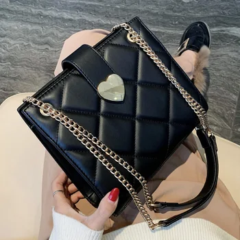 

Women Winter Small Bag New 2020 Large Capacity Handbags Main Designer Shoulder Bag Texture Diamond Purses Chain Messenger Bag