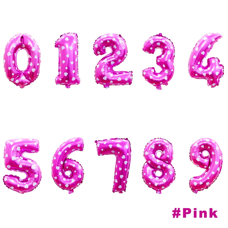 Pink Большой шар с цифрами 16 32 40 дюймов надувные шары из алюминиевой фольги фигурки День Рождения украшения воздушные гелиевые шары с цифрами 40 дюймов - Цвет: Pink