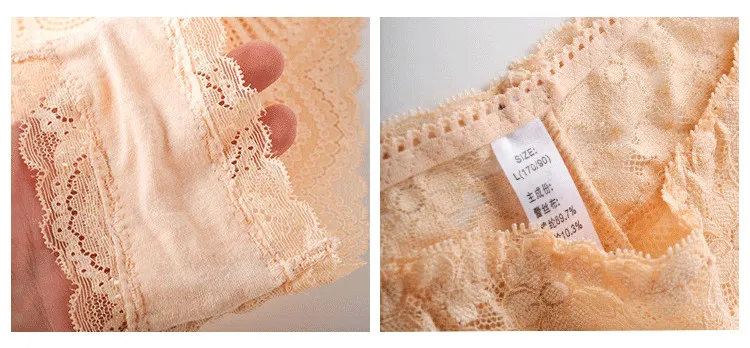 CINOON Women Panties Sexy Lace Underwear Woman Knickers Lace Panties Embroidery Lingerie Transparent Briefs Underpants Plus Size (13)