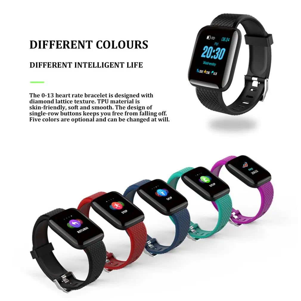 116 Plus Smart Watch Wristband Sports Fitness Blood Pressure Heart Rate Call Message Reminder Android Pedometer D13 Smart Watch,
