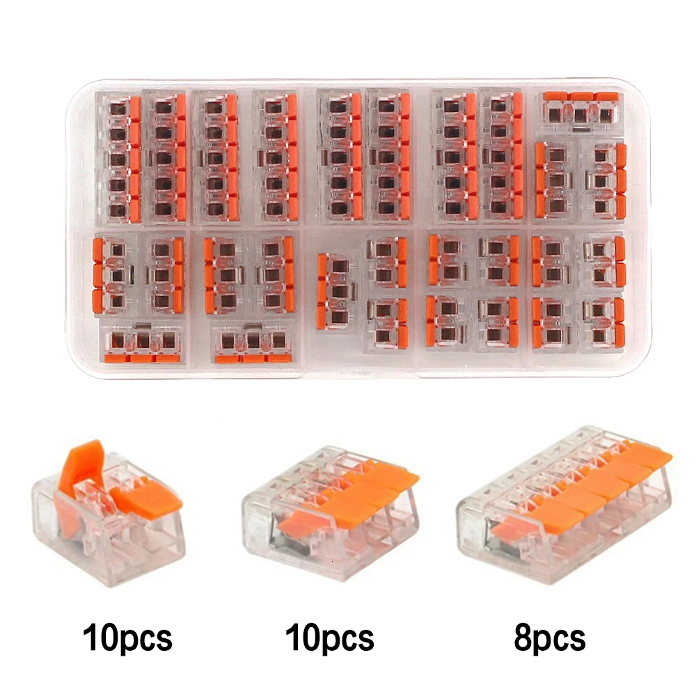 28PCS-O YJCAL 221-412 413 415 28 шт./кор. провода стыковое соединение разъема зажим быстрого изоляции клеммный блок выводов AWG 28-12 - Цвет: 28PCS-O