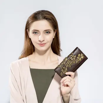 

Long Leather Wallet Women's High Quality Fashion Stereo Embossed Wallet Multi-functional Wallet Mobile Phone Bag