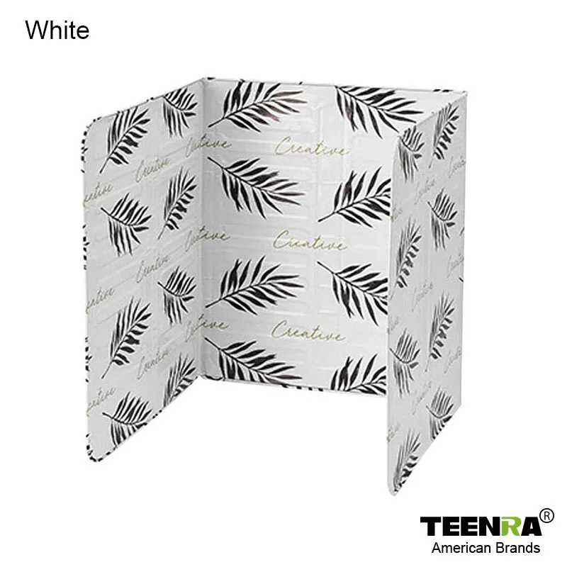 White TEENRA кактус печатная алюминиевая фольга масляный блок масляный барьер теплоизоляция брызгозащищенная пластина анти-брызг масло перегородка домашний инструмент - Цвет: White