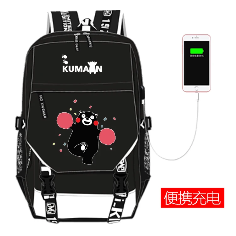 Style 12 Аниме; Кумамон, медведь, USB рюкзак, школьная сумка для женщин и мужчин, дорожные сумки, косплей, для детей, студентов, школьная сумка, подарок - Цвет: Style 12