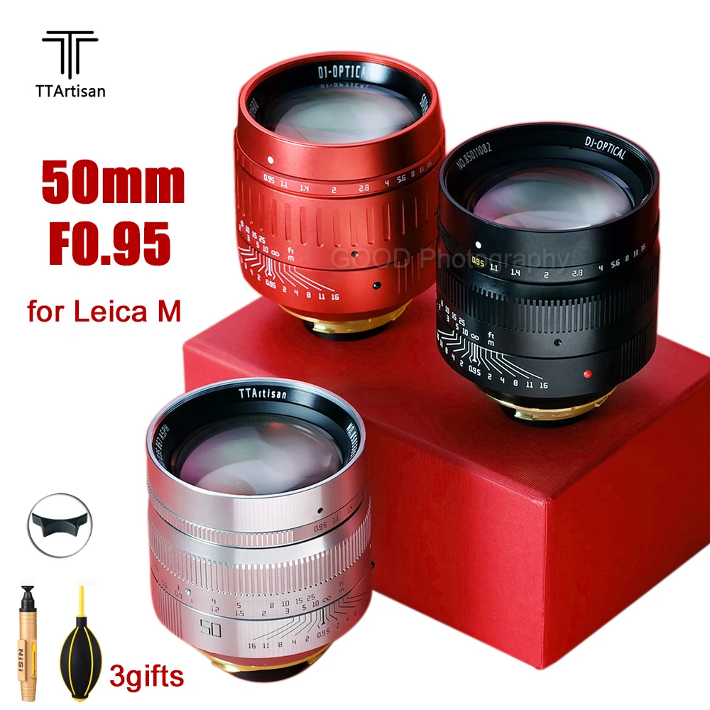 

Новый цвет, объектив камеры TTartisan 1/50/0, 95 50 мм F0.95 объектив MF для камеры Leica с креплением M, Большая диафрагма, полнокадровый для Leica M9 M10