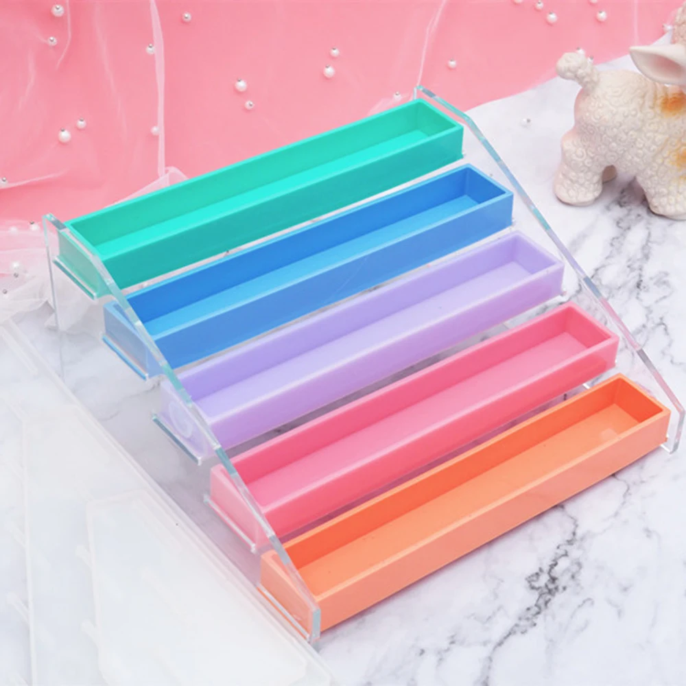 

DIY Color Fine Flash Storage Rack Mold Powder Crystal Epoxy Mirror Mold Storage Rack Lipstick Bracket Silicone Resin Mold