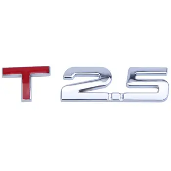 

Silver Tone Red 2.5T Displacement Auto Decorative Emblem Badge Sticker