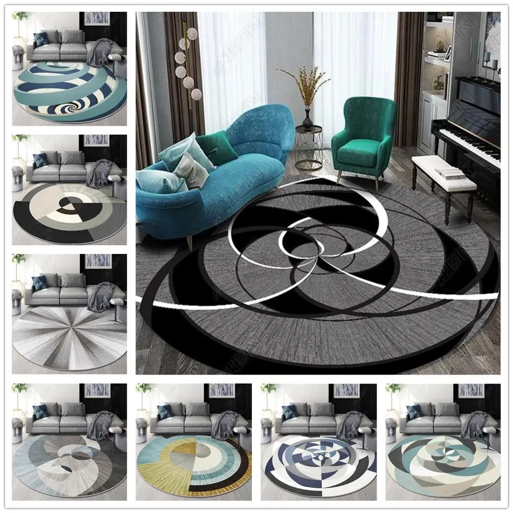 Новые Круглые ковры в скандинавском стиле для гостиной, домашний декор, ковер для детской комнаты, игровой пол, коврик для детской спальни, компьютерный стул, ковер