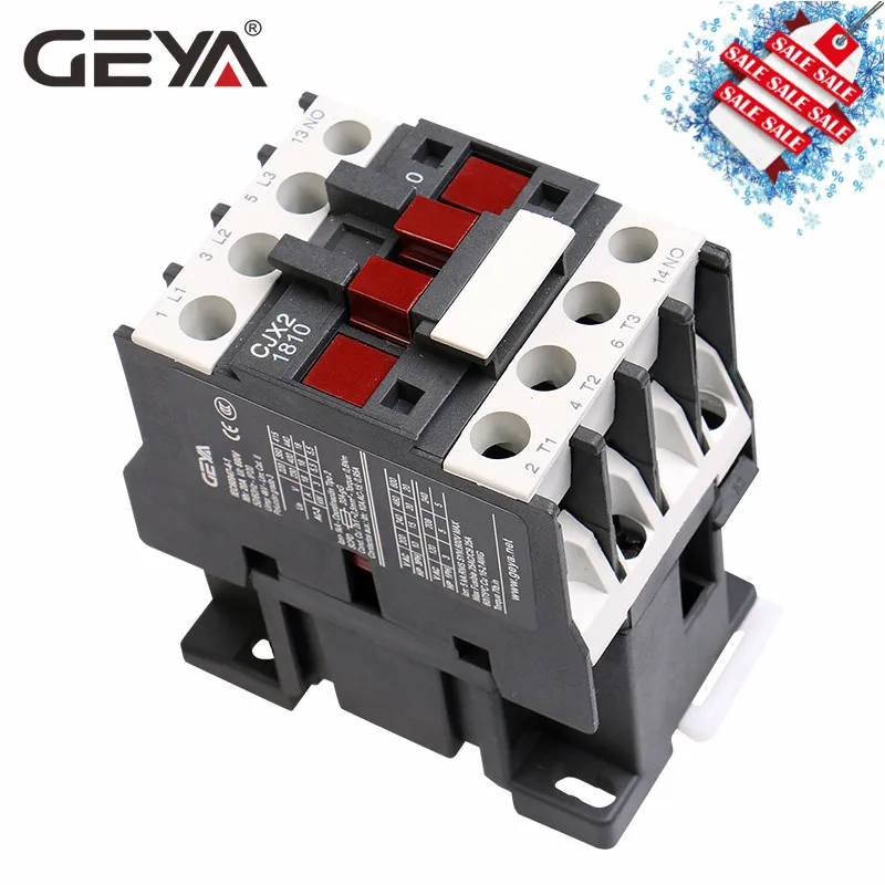 GEYA CJX2-1810 Din Rail магнитный контактор переменного тока цена 220V или 380V Промышленный контактор 18A 50/60Hz