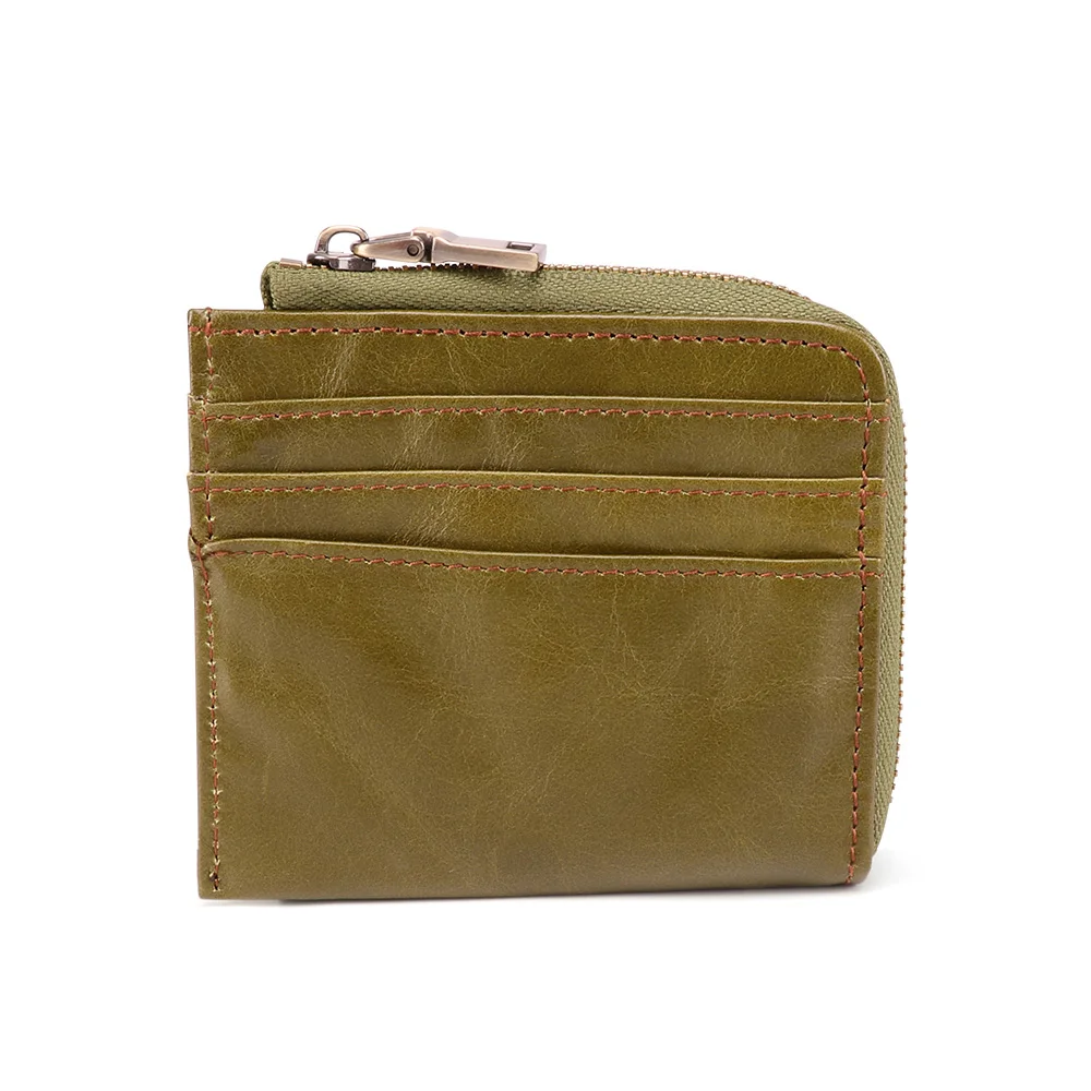 DICIHAYA Rfid держатель для карт женские кошельки сумка для денег мужской модный короткий кошелек маленькая натуральная кожа тонкие Кошельки Мини кошельки тонкие - Цвет: Зеленый