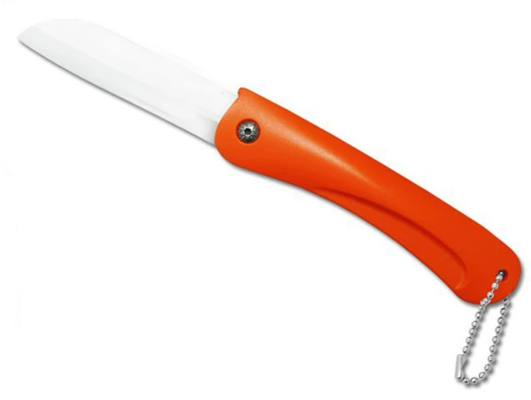 Orange Multi-color ceramic folding knife Fruit knife Vegetable knife Portable knife highest quality kitchen knife - Color: Orange
