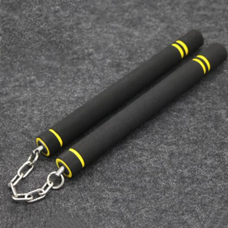 Кунг-фу обучение Nunchakus боевое искусство безопасности пены Nunchakus губка двойной дубинки с цепочкой из нержавеющей стали