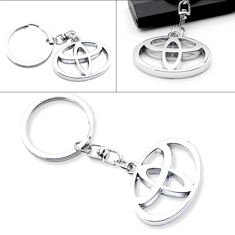

Metal Auto Logo Badge Keychain for Toyotas Corolla Yaris Rav4 Avensis Auris Camry C-hr Prius Car Key Ring Decoration Keys Chain