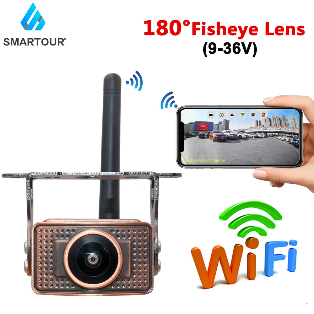 Wireless Car Rear View Camera WIFI 180 Degree Fisheye Reversing Camera