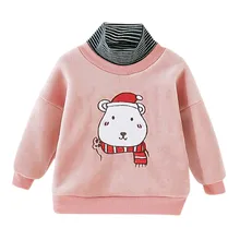 Детский хлопковый свитер с милым рождественским медведем, футболка Топы для детей, водолазка для маленьких мальчиков и девочек, Теплые Топы для малышей на первый день рождения, одежда,# Y1