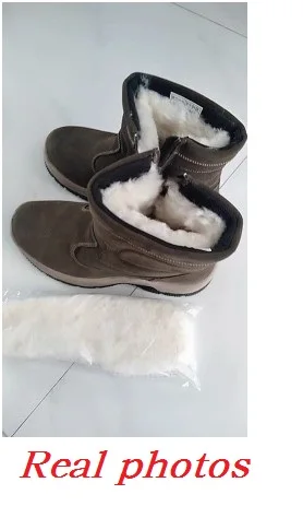 Шерстяные зимние ботинки; мужские меховые теплые и утолщенные зимние хлопковые ботинки; уличные водонепроницаемые и Нескользящие ботинки с высоким берцем