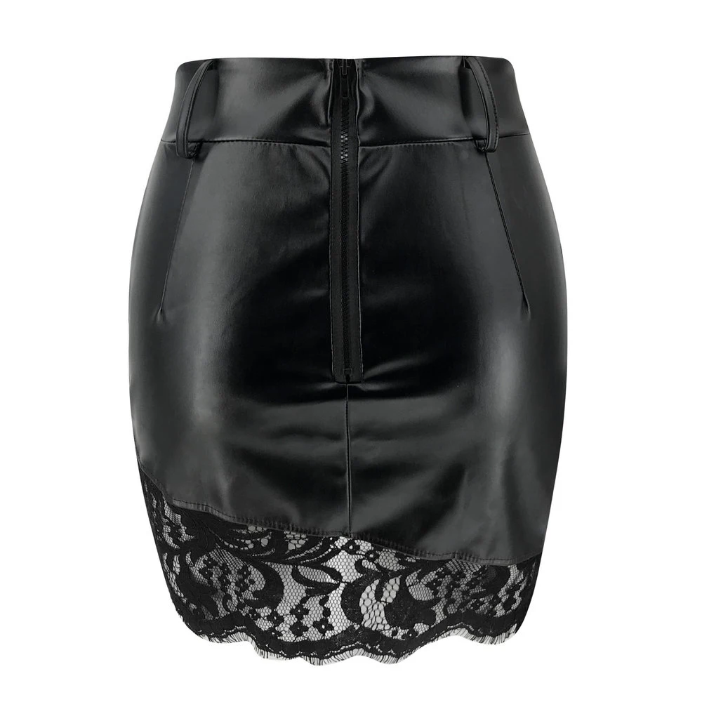 Женская короткая юбка трапециевидной формы с высокой талией из искусственной кожи с цветочным рисунком на молнии мини-юбки-карандаш