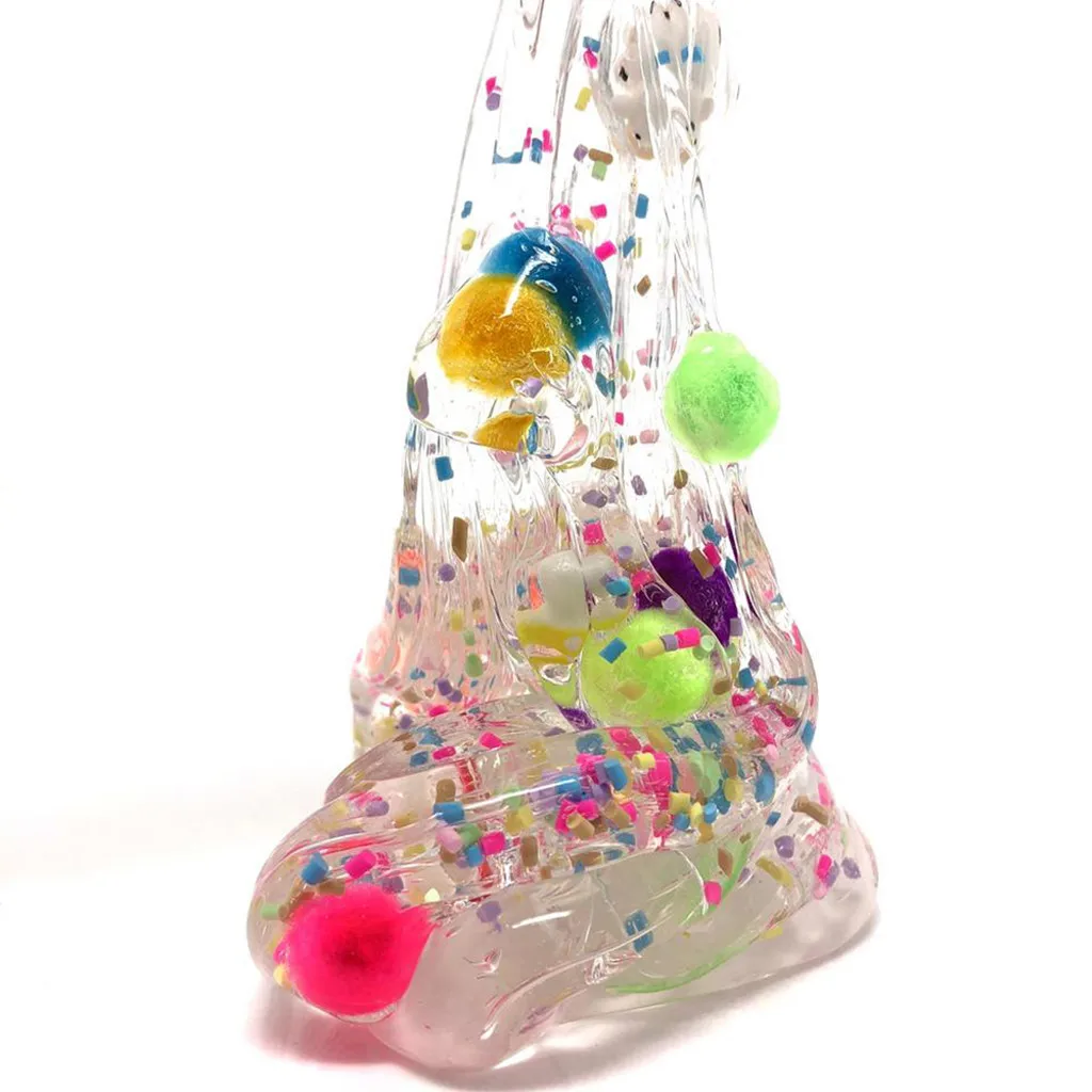 Beautiful Clear Bubblegum Dairy Cow Slime Relief Children Kid Funny Toys Gift Fluffy Slime Crystal Dough #B