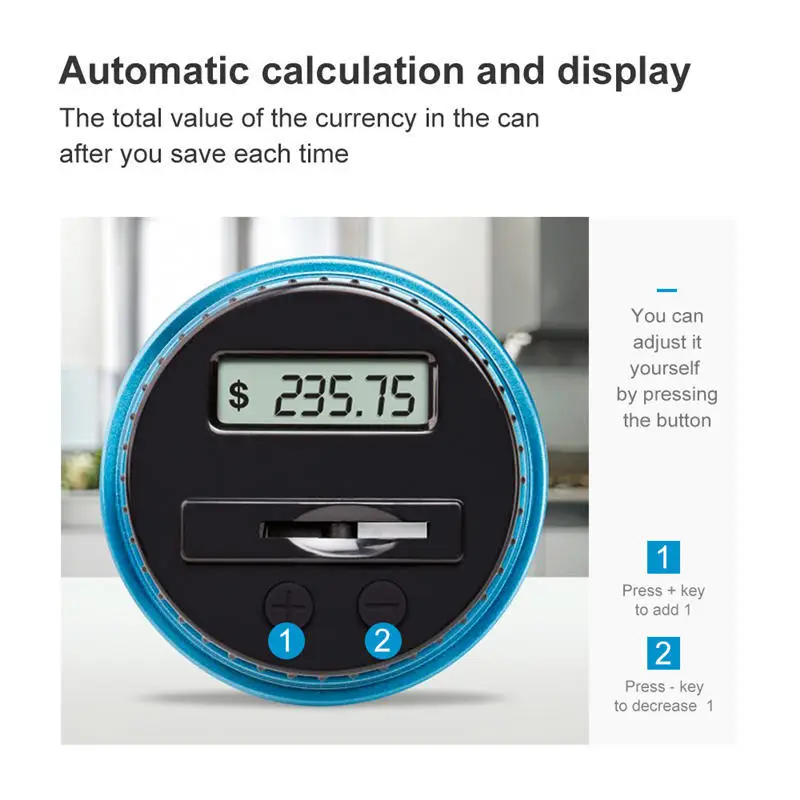Electronic Digital LCD Bank Plastic Money Saving Jar Counting piggy Bank Counter Coin Box Kids Deposit Tools For Box Money