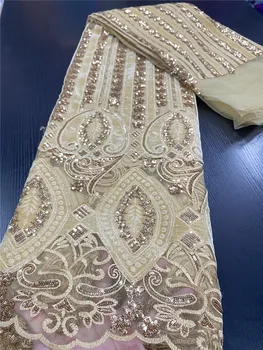 

XIYA Latest Velvet African Lace Fabric 2020 High Quality French Velvet Lace Soft Nigerian Lace Fabrics For Wedding QF3475B-5