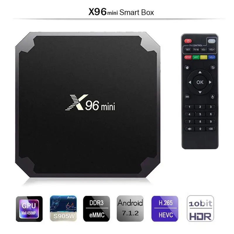 Мини Android Box X96mini Android 7,1 смарт-бокс с четырехъядерным процессором Amlogic 2,4 ГГц Wifi Комплект Топ 2g16g4k C6B5