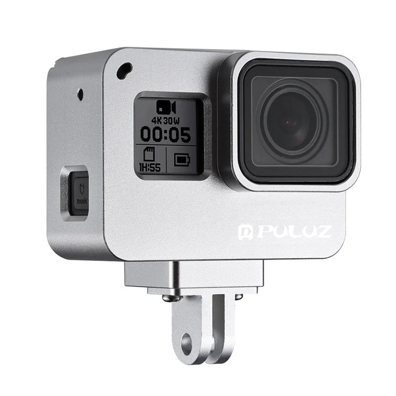 Vlogging CNC алюминиевый защитный чехол клетка для GoPro Hero 7 6 5 Черный Защита камеры корпус Чехол - Цвет: Серебристый цвет