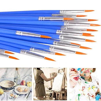 

Paint Brushes Set For Acrylic Watercolor Oil Painting Body Face DIY Painting Paint Brush Anti-Shedding Bristles 10pcs Paintbrush