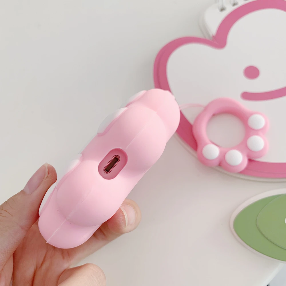 Чехол для наушников с кошачьей лапой для Airpods, милый силиконовый защитный чехол для bluetooth-наушников-1, 2, 3 поколения